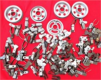 ALUMINUM PULLEY WHEELS & METAL C SPRING CLIPS LOT