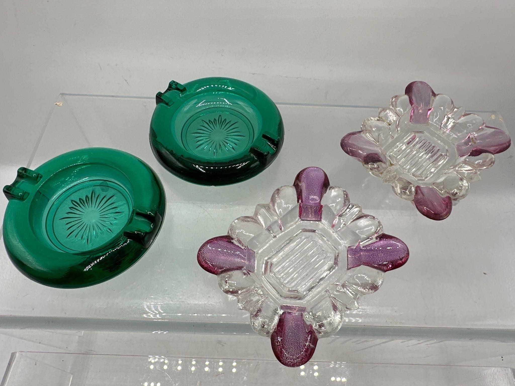 Vintage glass ashtrays