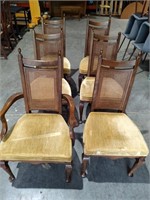 6 Temple Stuart Cane Back Chairs