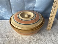 Antique Stoneware Lidded Bowl