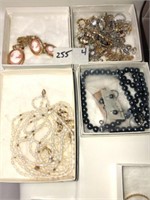 Cameo & Necklaces in 4 Boxes