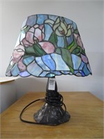 modern leaded glass lamp 16"