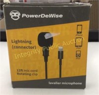 PowerDeWise Lightning Connector 12ft Mic Cord
