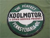 Round Sign Koolmotor Pennsylvania Oil
