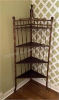 Antique Bamboo Etagere Corner Stand