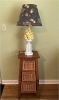 Stand with Basket Drawers & Lemon Lamp