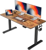 FEZIBO Electric Desk  55 x 24 Inches  Rustic Brown