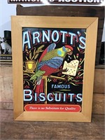 Framed Arnotts Biscuits Cardboard Sign