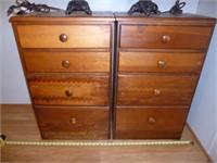 Pair of Solid Wood Vintage 4 Drawer Side Tables