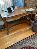 Antique Oak Library Table  with Drawer