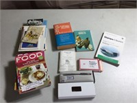 Books- birds, stamp, food- Zip code directory,