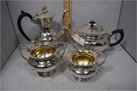 Silver Plate Tea Set Old English Teapot, Coffee Po