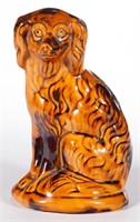 AMERICAN DECORATED EARTHENWARE / REDWARE SPANIEL