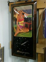 Snap-on Advertising  Clock with pin-up girls