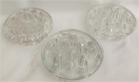 Lot of 3 Clear Glass Floral Frogs SEE DESCRIPTION