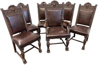 Set of 6 Exquisite Ornate Carved Oak Dining Chairs