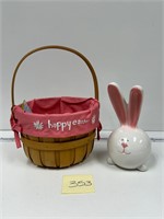 Easter Basket Porcelain Bunny Rabbit