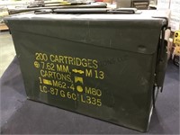 Metal ammo box w/ 7.62 x 39 ammo