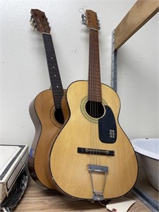2 Acoustic Guitars missing strings As Is