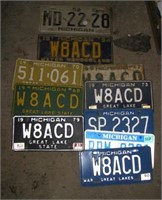 (10) Michigan license plates from the 1950's to