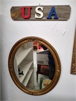 Oval Mirror and USA Sign