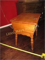 Mid Century Maple Colonial Side Storage Table
