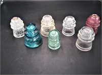 (7) Vintage Glass Insulator Lot