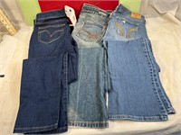 2 SIZE 9 JEANS 1 LEVI'S NEW W/ TAGS