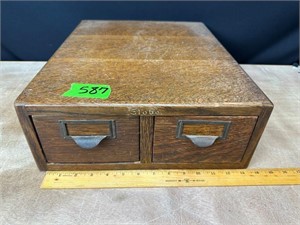 Oak 2 drawer file box