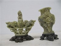 2 SMALL CARVED SOAPSTONES