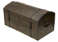 AMERICAN WALLPAPER-LINED DOME-TOP TRUNK