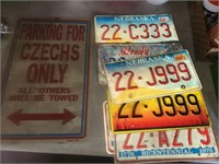 6 Vintage 22 County License Plates & Plastic Czech