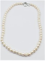 Base Metal Natural Freshwater Pearl Necklace with