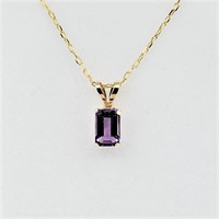 14kt. Yellow Gold 6mm x 3.9mm Natural Amethyst