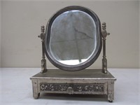 Small mirror w. metal frame & drawer