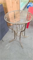 Small Brass & Glass End Table