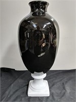 18.5" black and white ceramic vase