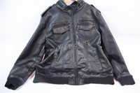 LEVI Strauss Men's Black Leather Bomber Jacket