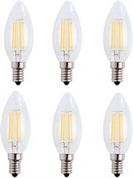 Sealed- Pack of 6 4W LED Filament Candle Light Bul