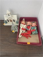 Vintage elf ornaments , Christmas items