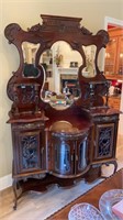Antique French Victorian Mahogany Wash Stand.