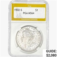 1902-S Morgan Silver Dollar PGA MS64