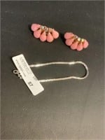 Continental clip-on 1.25" earrings & bracelet 6"