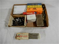 PARTIAL BOX OF 5MM AMMO & BULLET CASINGS