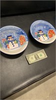 2 Snowman Bowls