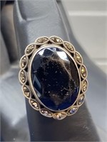 Black stone Sterling silver ring size 5