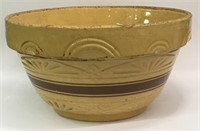 Yellow Ware Bowl With Brown Banded Design