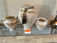 Trio Double Handle Vases