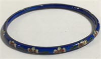 Floral Cloisonne Bangle Bracelet