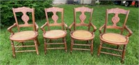 4 - Antique Cane Seat Dinning Chairs